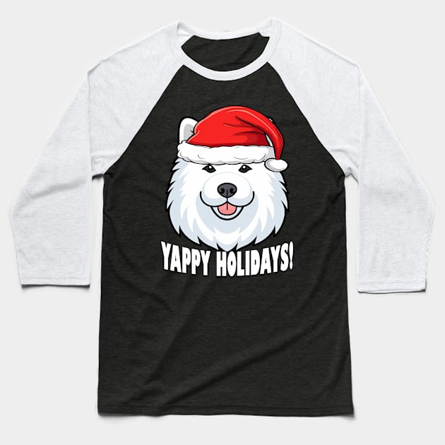 Samoyed Christmas Gift Yappy Holidays Santa Dog Baseball T-Shirt by Sports Stars ⭐⭐⭐⭐⭐